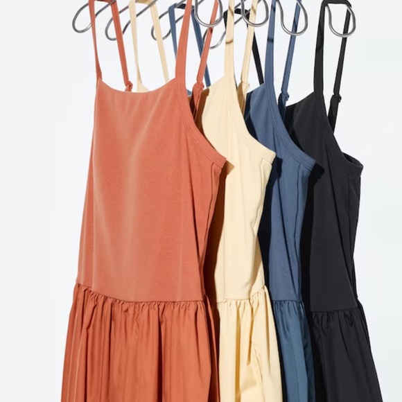 Uniqlo Built-In Bra Cream Dress - Picture 2 of 3